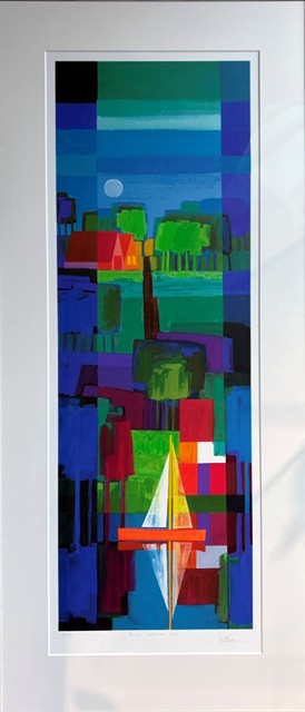 Zeefdruk 'Zonnige waterkant, 2012'
