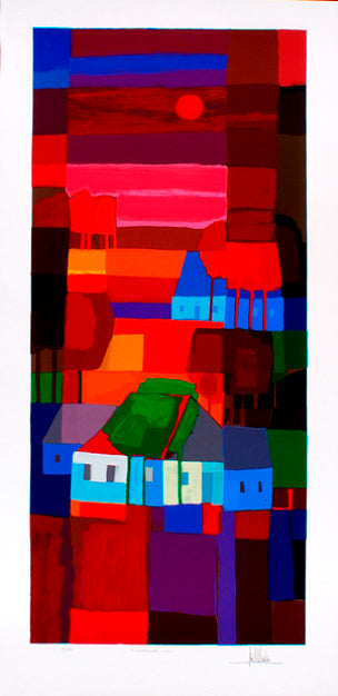 Zeefdruk 'Avondrood, 2001'