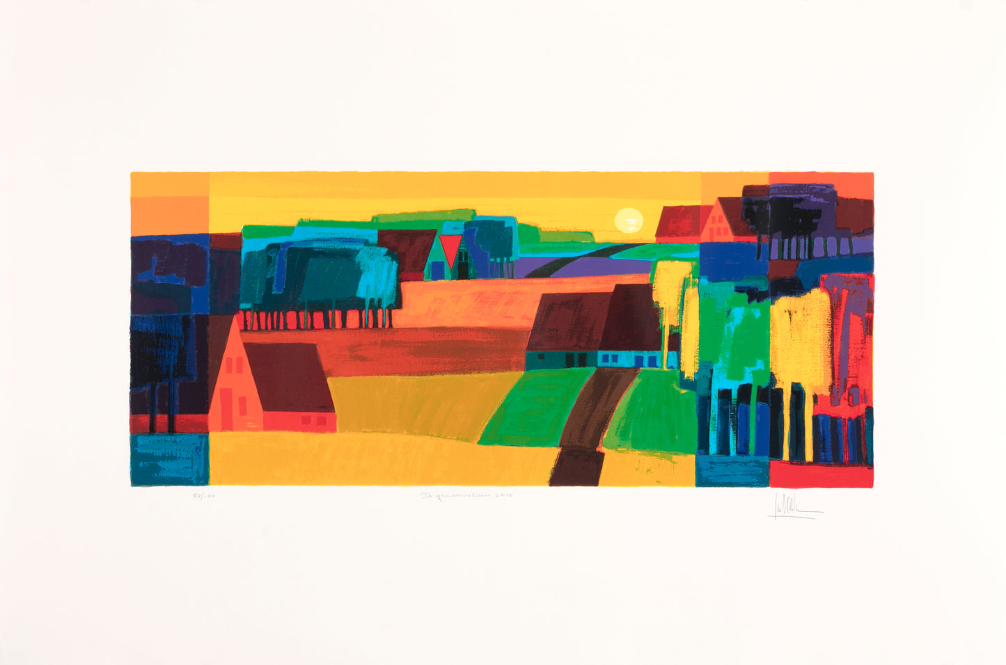 Silkscreen 'The cornfields, 2010'